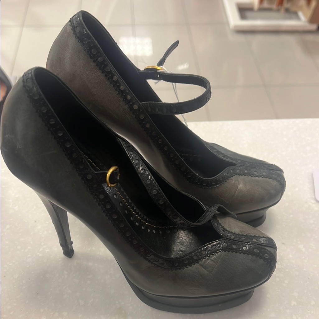 Elegant Black Mary Jane Heels Ysl